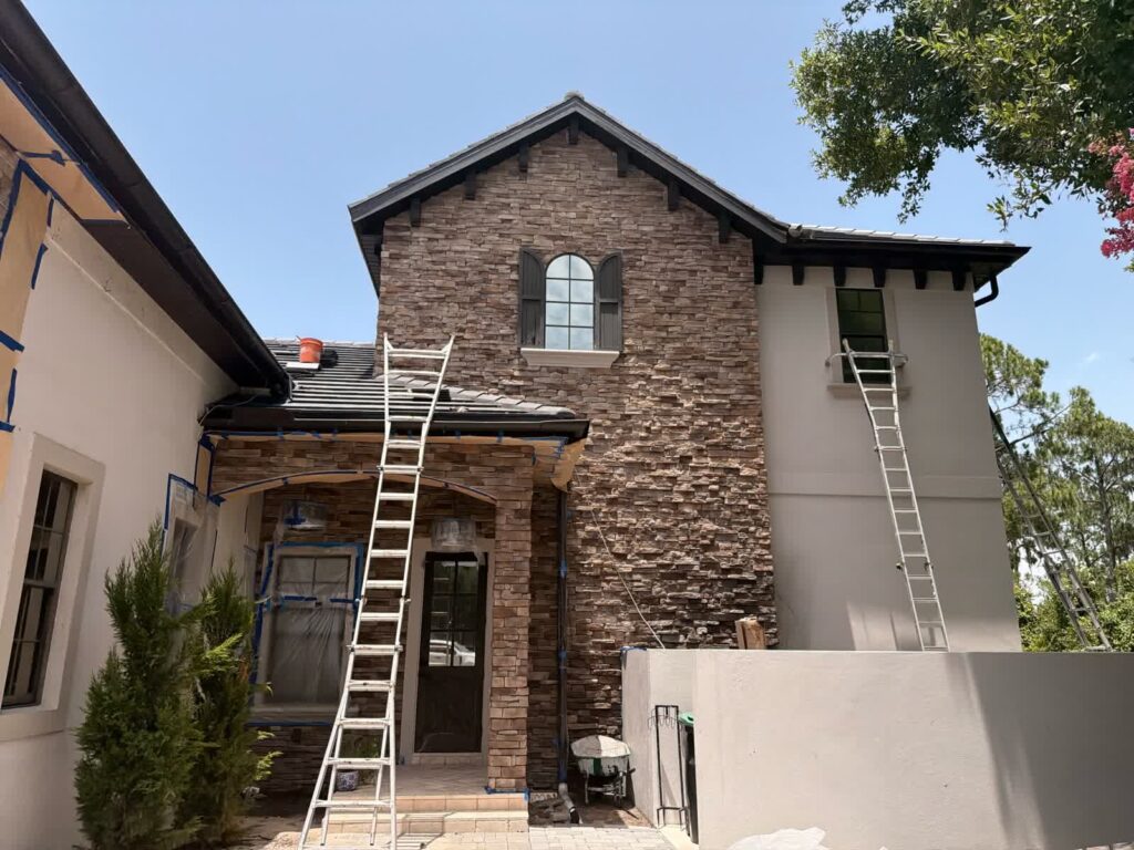 Access setup at a Westchase residential exterior painting project