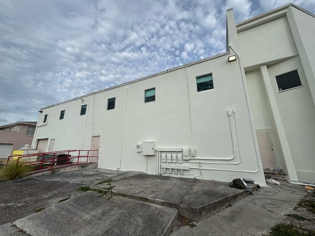 Completed rear elevation of a Tampa commercial exterior project