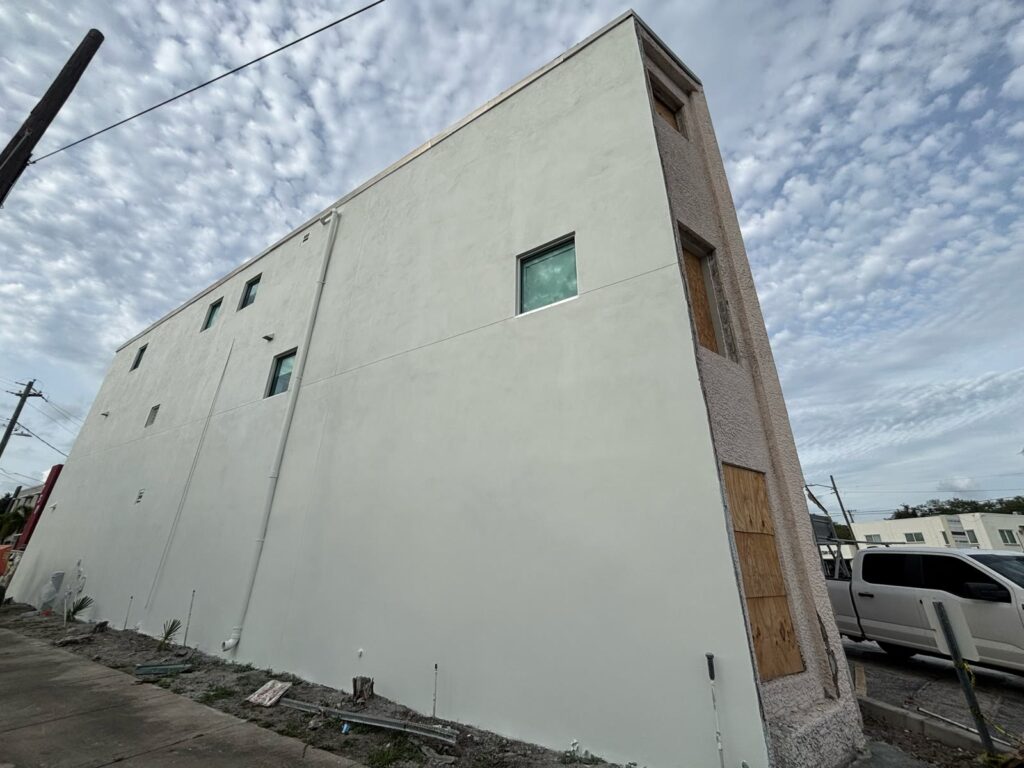Completed side elevation of a Tampa commercial exterior project