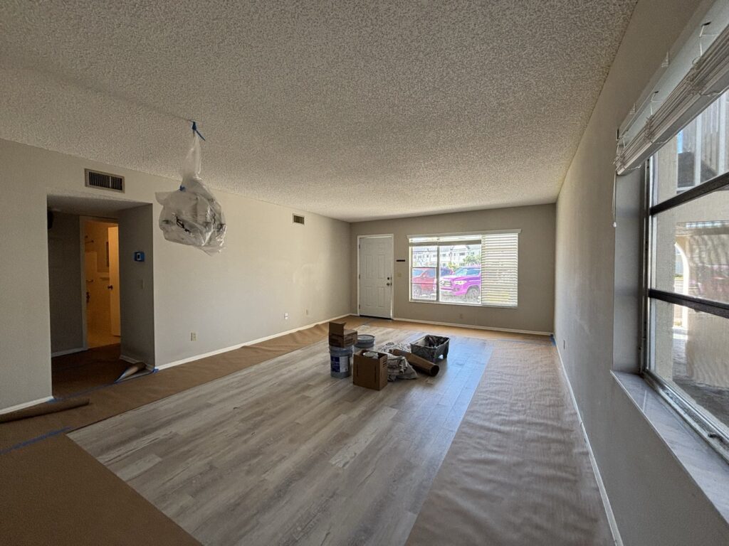 Tampa Bay living room before interior painting